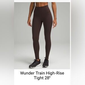 Lululemon Espresso Wunder Train 28” - Size 6